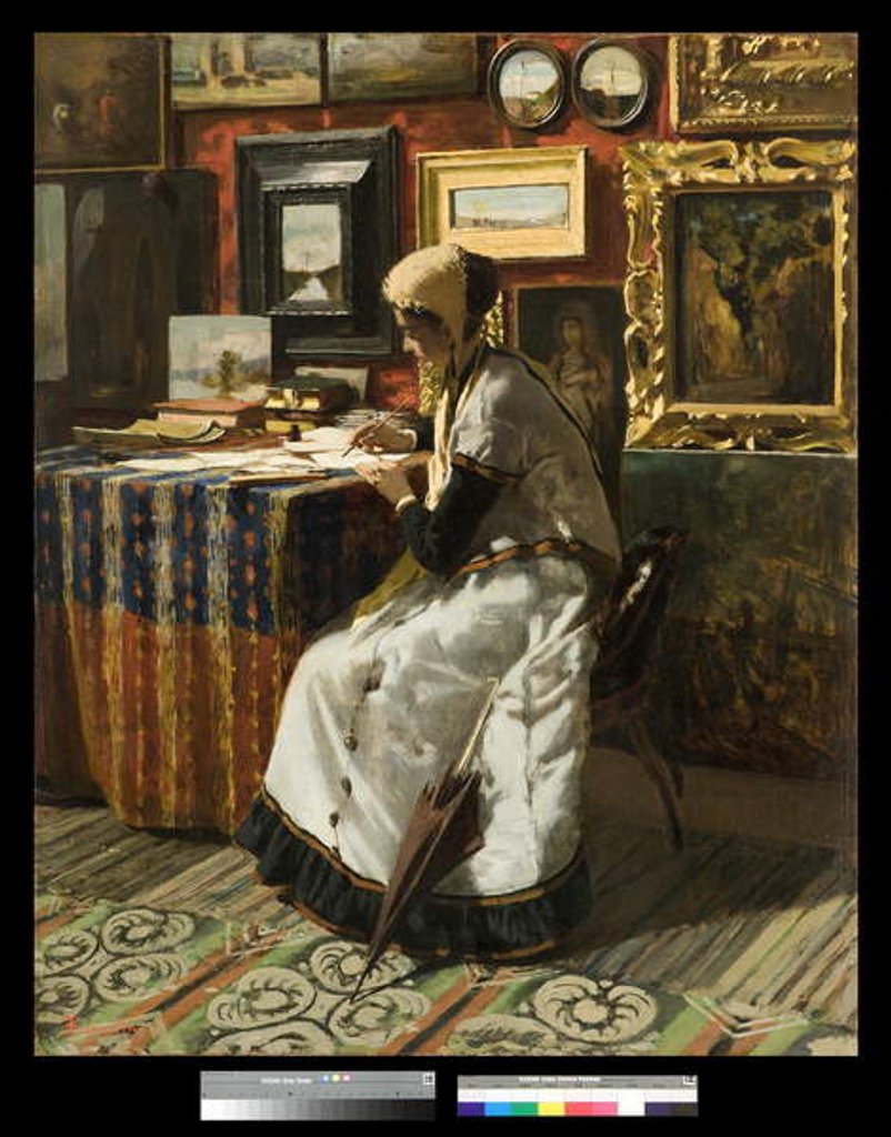 Detail of The letter, 1867 by Telemaco Signorini