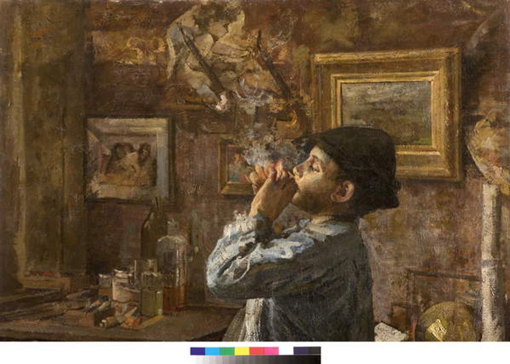 Detail of I am a painter too or Dilettante or The painter's studio, 1885 by Giovanni Sottocornola