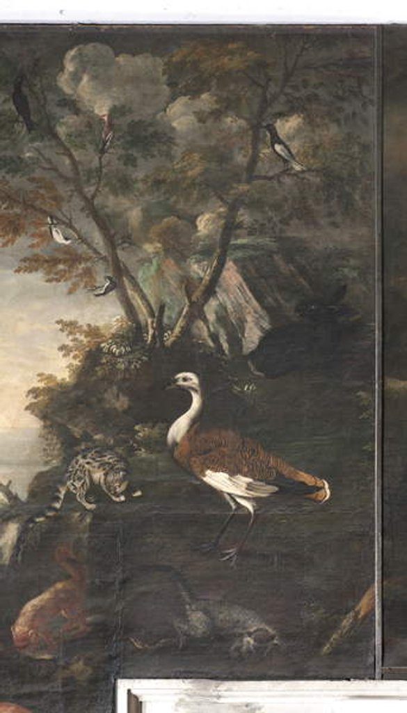 Detail of Myth of Orpheus: cats, hares, birds by Italian School