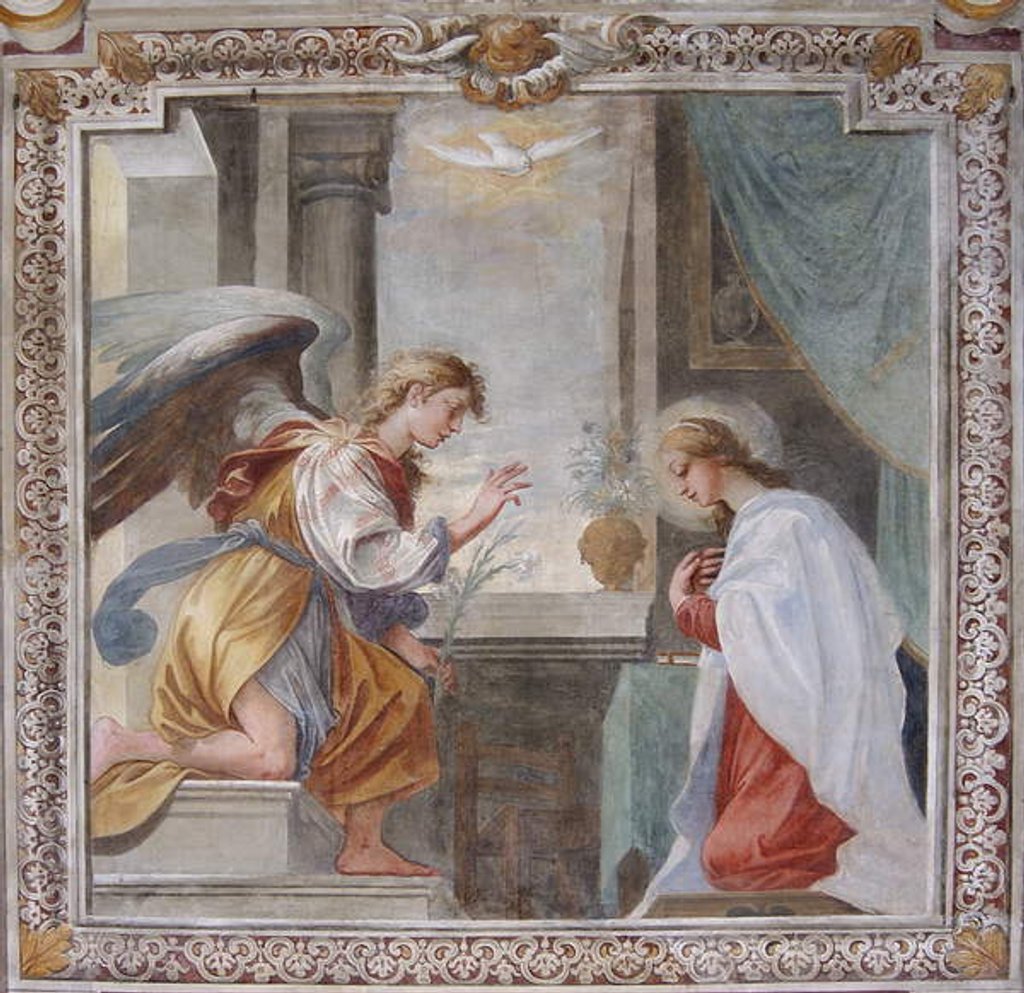 Detail of Annunciation, Chapel of Santa Margherita by Italian School