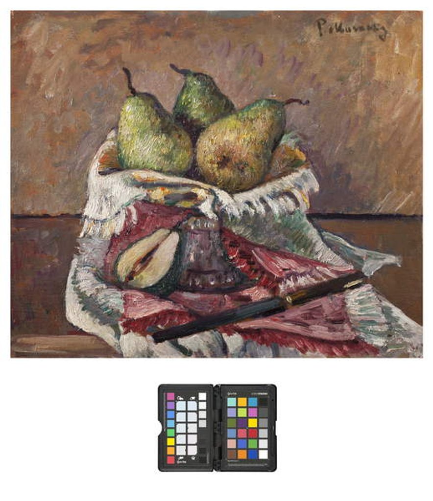 Detail of Still life with pears, 1928 by Pietro Marussig