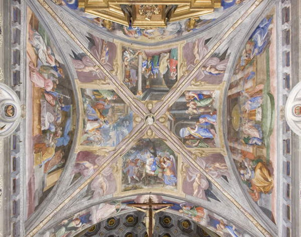 Detail of Vault of the Chancel with Scenes from the Virgin Mary's life by Michelangelo Carminati