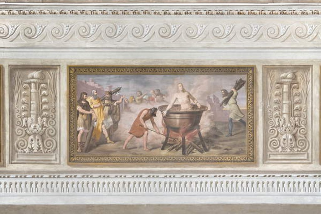 Detail of The martyrdom of Saint John the Evangelist in Rome, 1841 by Giovanni Chiarini