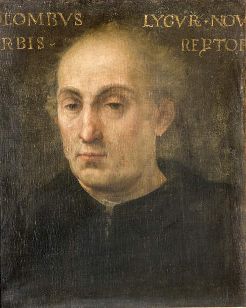 Detail of Portrait of Cristoforo Colombo, c.1516 by Italian School