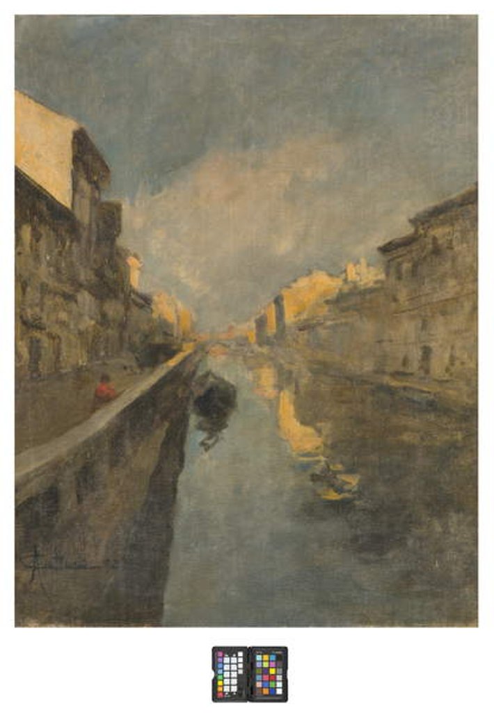 Detail of Naviglio, 1925 by Achille Cattaneo