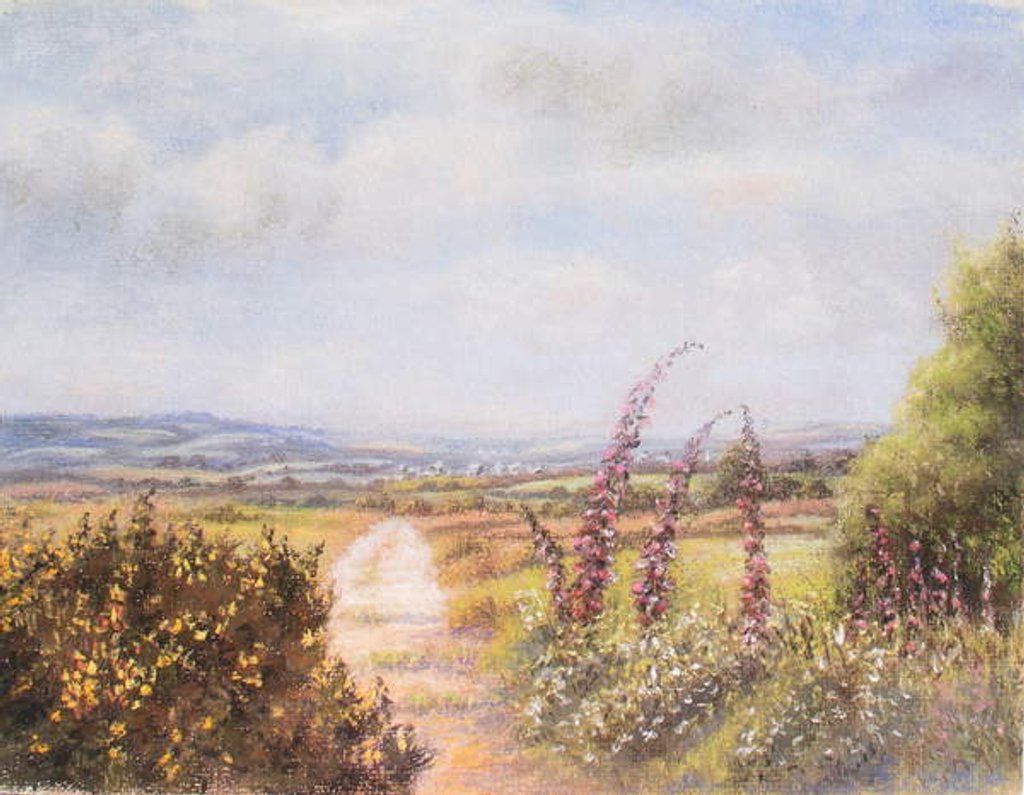 Detail of Foxgloves on Dartmoor, 2000 by Margo Starkey