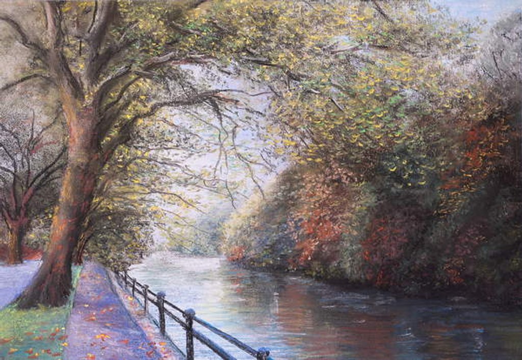 Detail of Autumn on river Thames by Margo Starkey