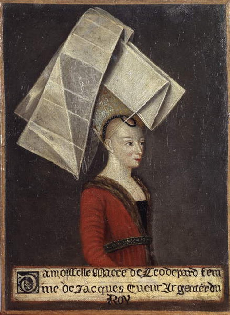 Detail of Portrait of Macée de Léodepart, wife of the French trader Jacques Coeur by French School
