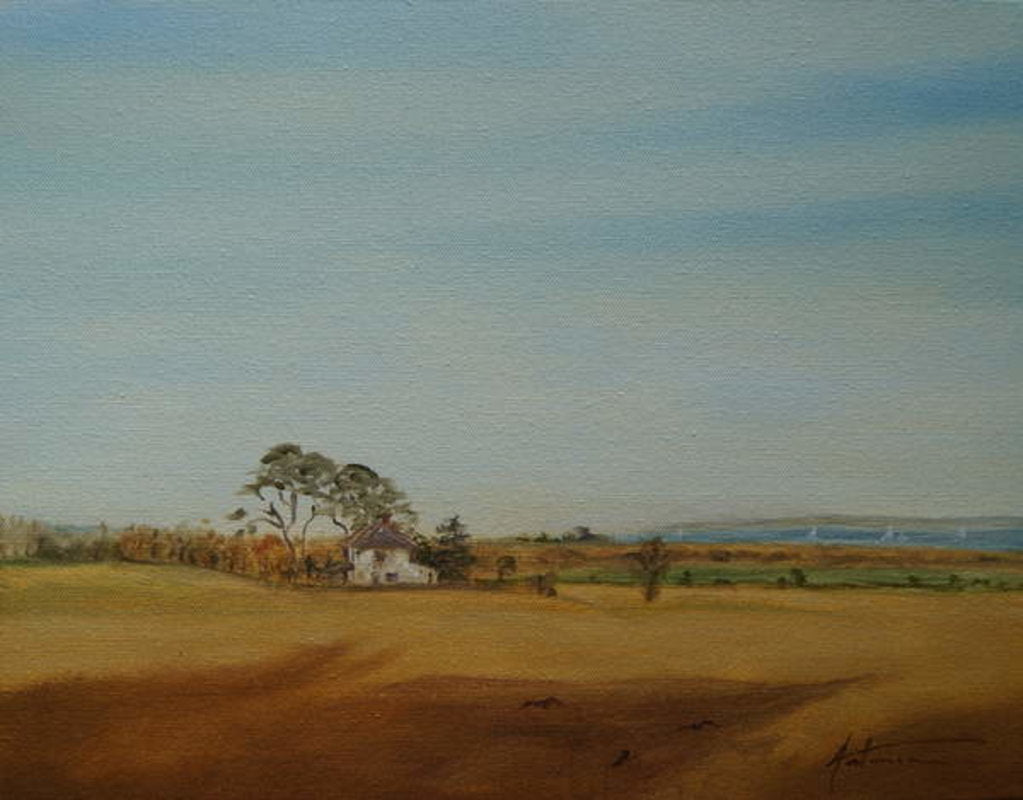 Detail of House and Fields, 2016 by Antonia Myatt