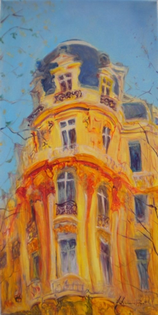 Detail of A Walk Up the Champs-Elysees, 2010 by Antonia Myatt