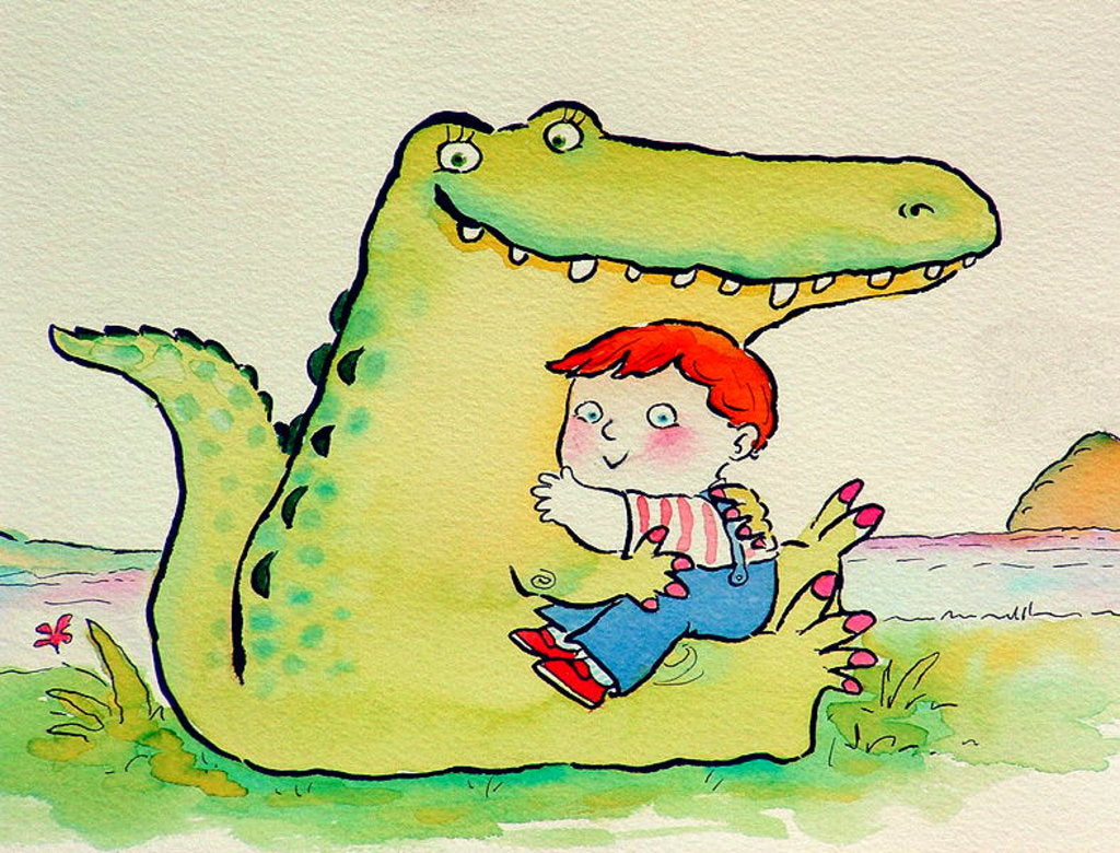 Detail of Crocodile Hug, or Best Friends by Maylee Christie
