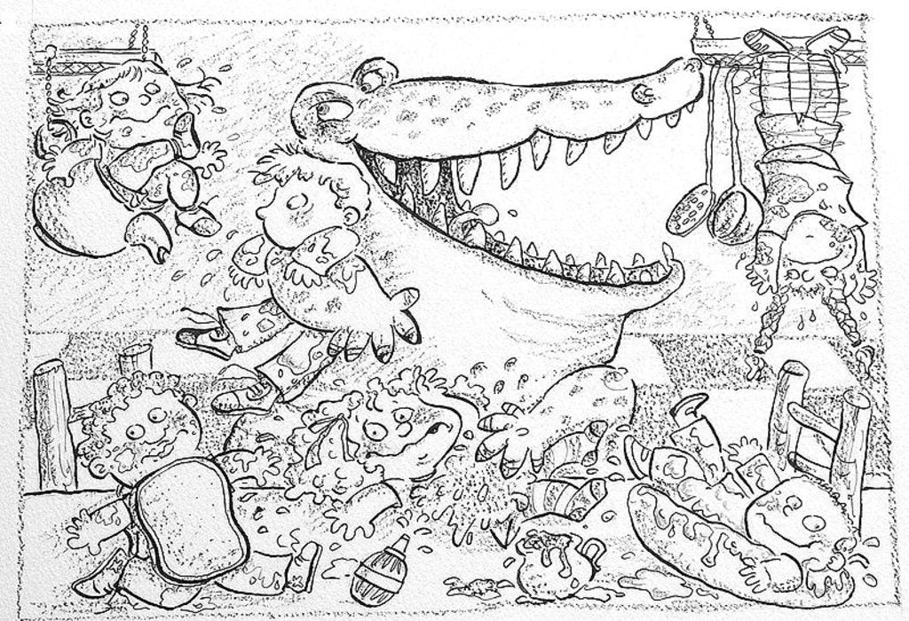 Detail of Crocodile's Lunch by Maylee Christie