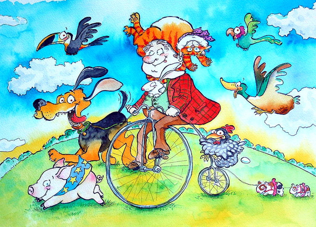 Detail of The Man who Wore his Cat as a Hat by Maylee Christie