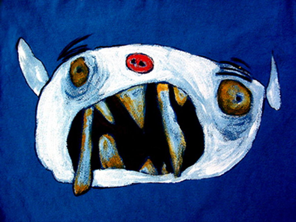 Detail of Monster with long teeth by Maylee Christie
