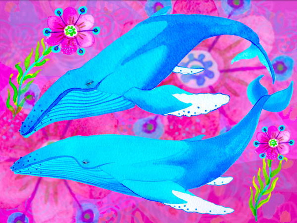 Detail of Whales in Love, 2017 by Maylee Christie