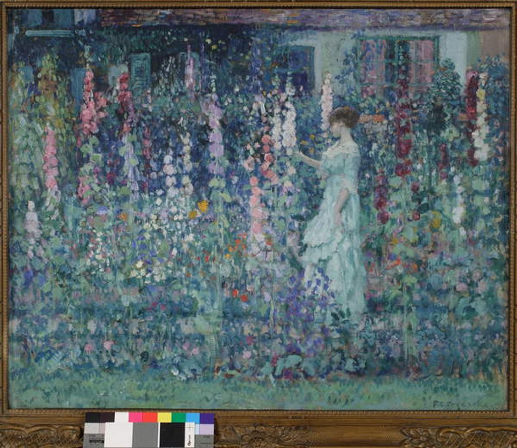 Detail of Hollyhocks by Frederick Carl Frieseke