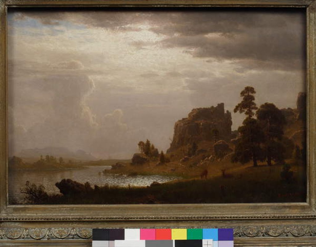 Detail of On the Sweetwater Near the Devil's Gate, Nebraska, 1860 by Albert Bierstadt