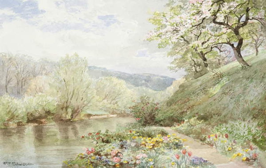 Detail of Fidelia Bridge's Garden in Canaan, Connecticut, 1901 by William Trost Richards