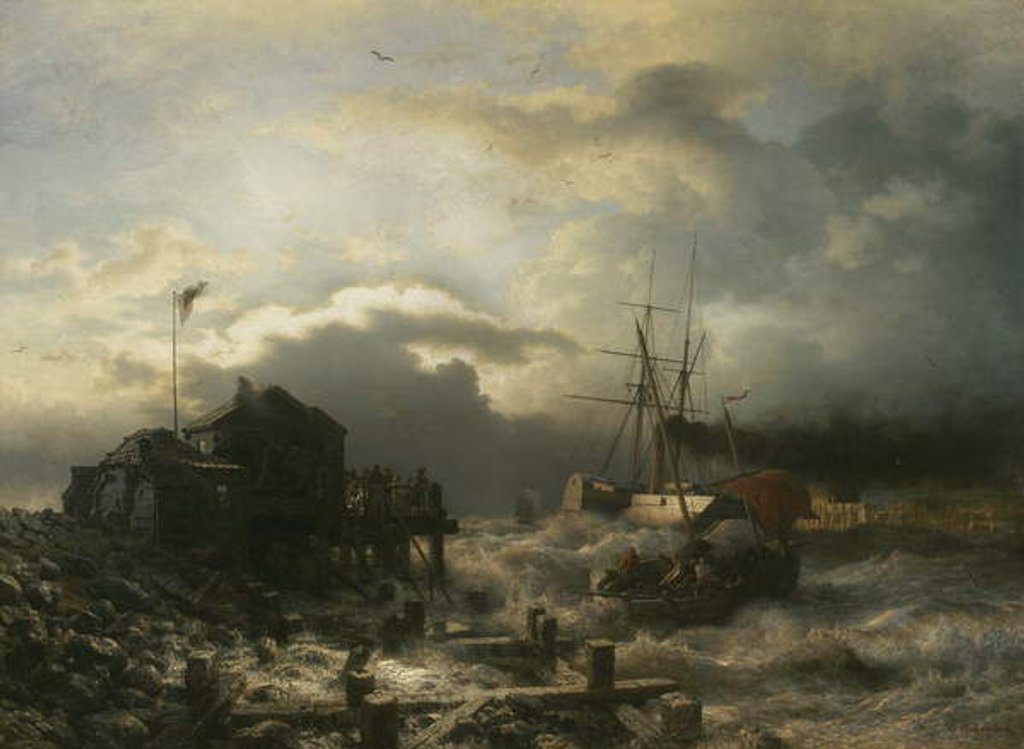 Detail of Off Ostend, 1859 by Andreas Achenbach