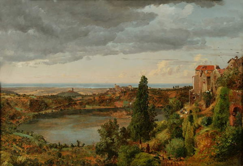 Detail of The Lake of Nemi, 1848 by Jasper Francis Cropsey