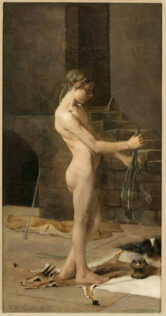 Detail of The Sorcerer's Slave, 1877 by Thomas Wilmer Dewing