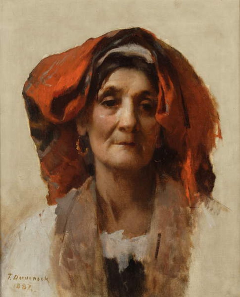 Detail of Head of an Italian Woman, 1887 by Frank Duveneck