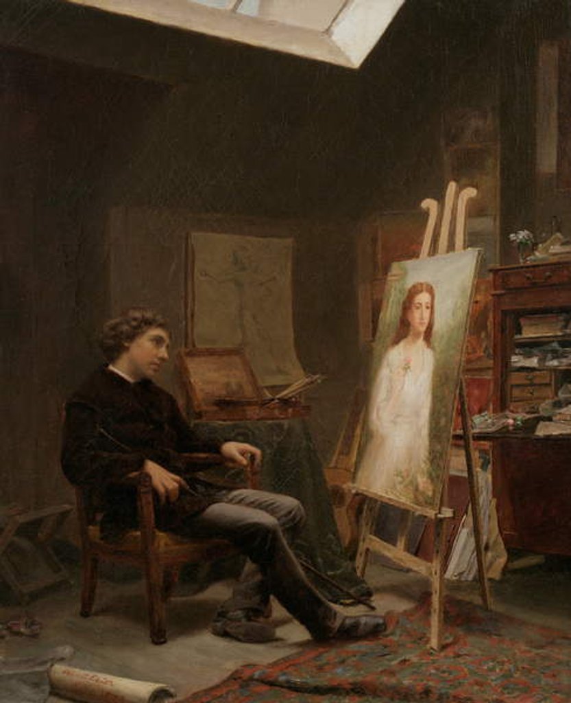 Detail of The Artist in His Studio, 1873 by Wyatt Eaton