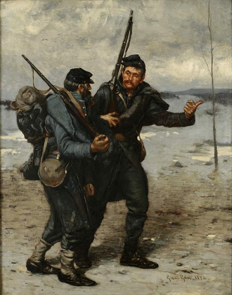 Detail of The Stragglers, 1882 by Gilbert Gaul