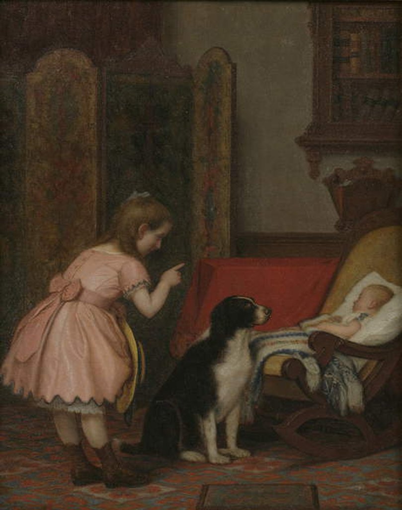 Detail of Left in Charge, 1874 by Lemuel Everett Wilmarth