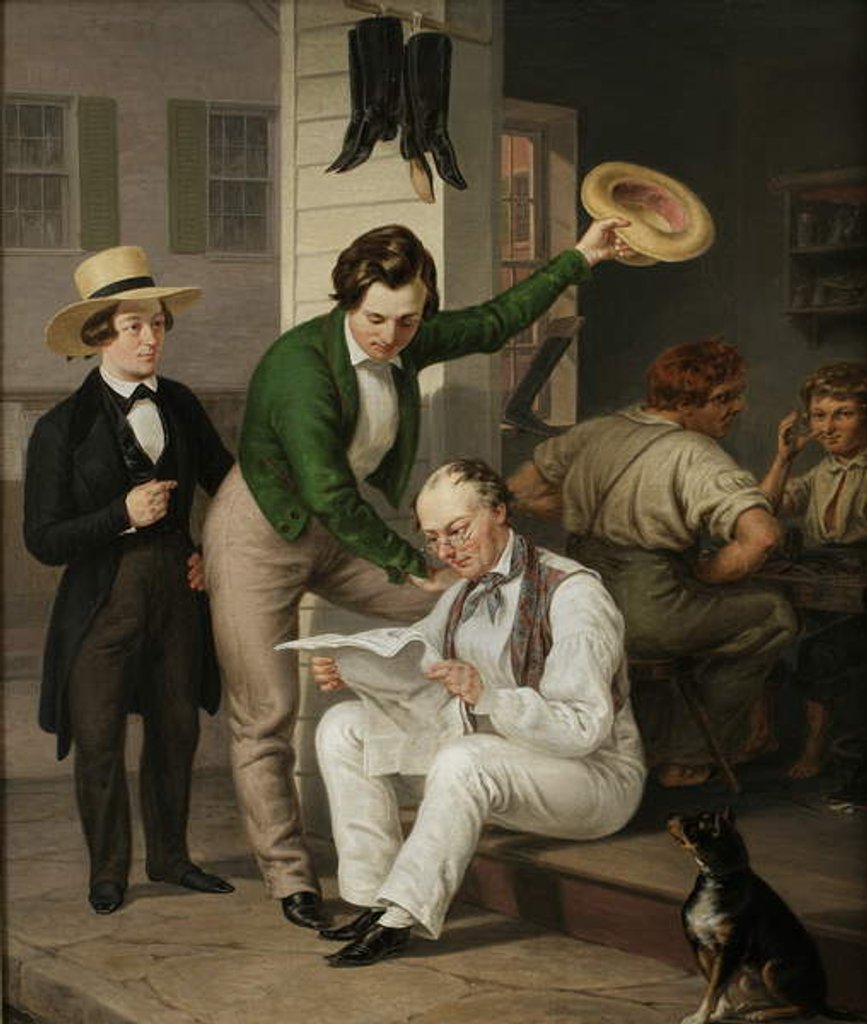 Detail of Reading the News, 1844 by Christian Mayr