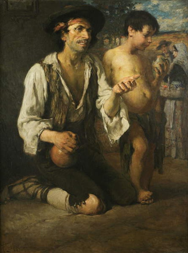 Detail of Spanish Mendicants, 1896 by Francis Luis Mora