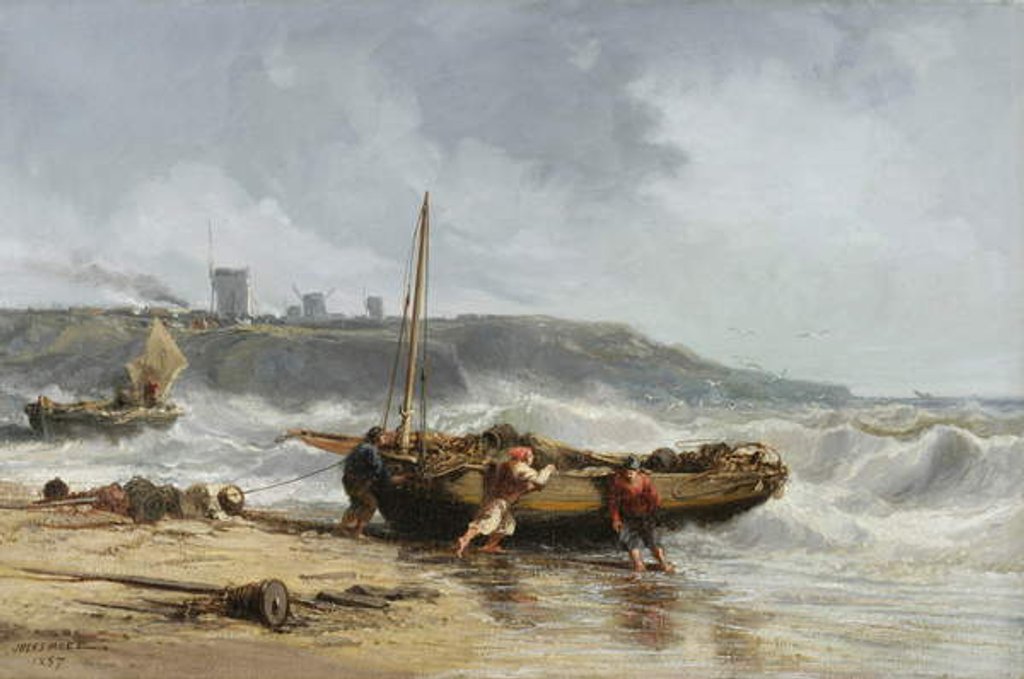Detail of Coast Scene, 1857 by Jules Achille Noel