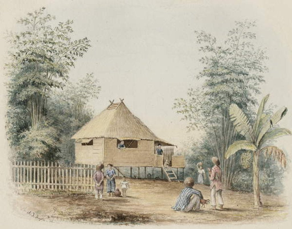 Detail of Native House Near Manila, 1842 by Alfred Thomas Agate