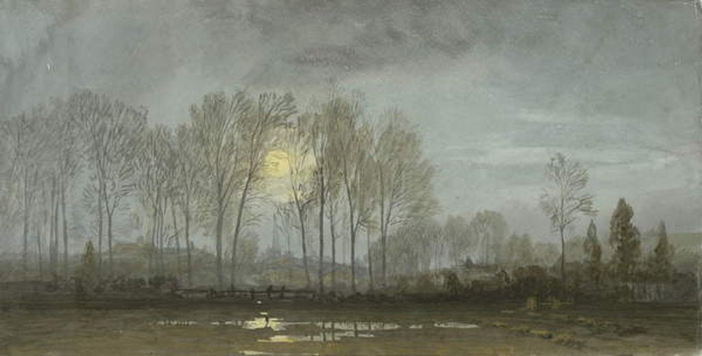 Detail of Moonlit Landscape, 1862 by William Trost Richards