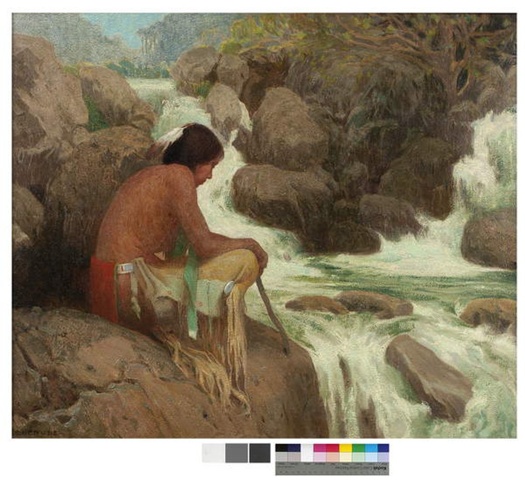 Detail of Hondo Falls, 1907 by Eanger Irving Couse