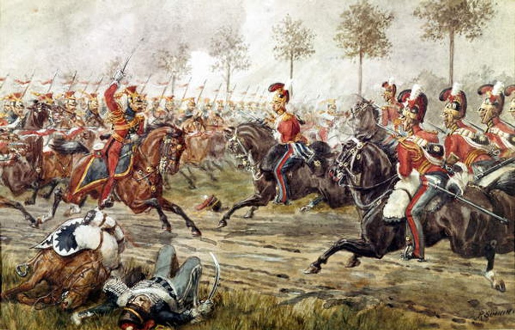 Detail of Charge of the 1st Life Guards at Genappe, 17 June 1815, c.1890 by Richard Simkin