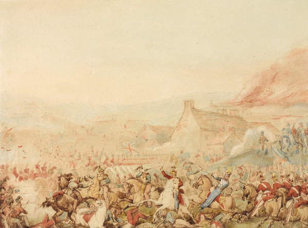 Detail of The Battle of Waterloo, 1815, c.1818 by William Heath