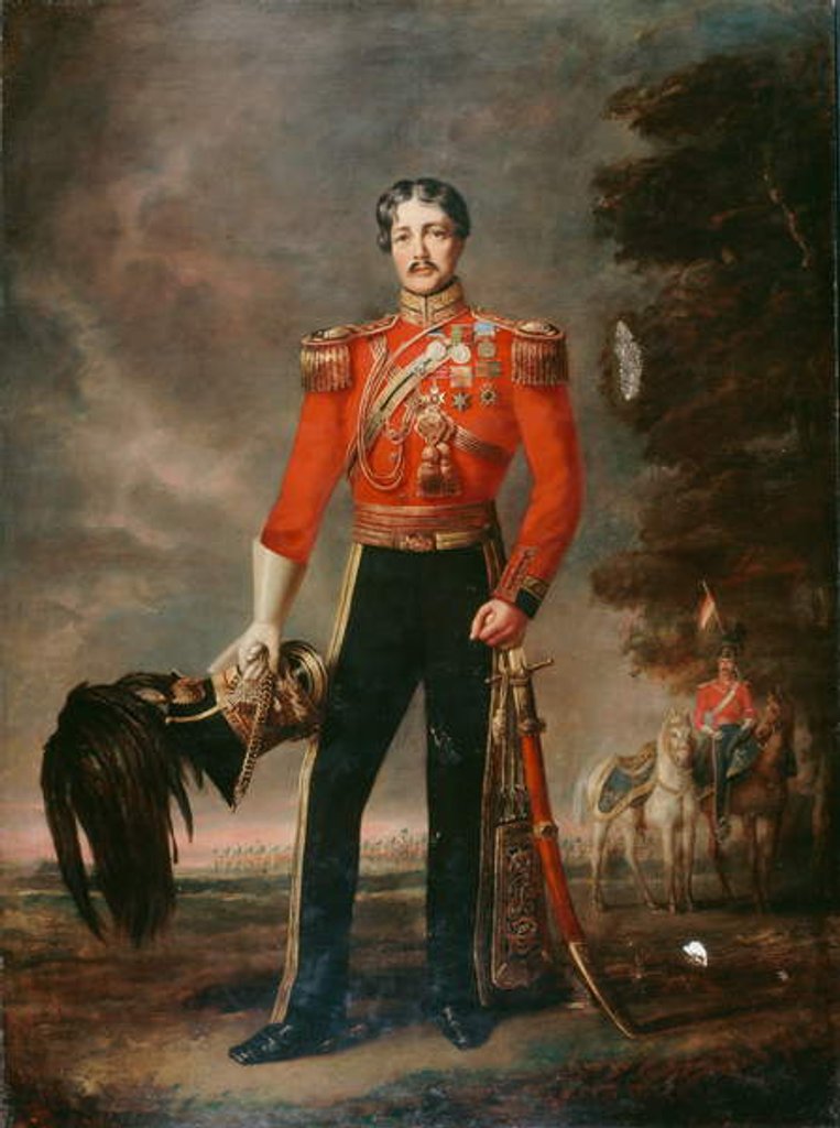 Detail of Lieutenant Colonel George James Mouat MacDowell, 16th Regiment of Light Dragoons, c.1848 by Edwin Longsden Long