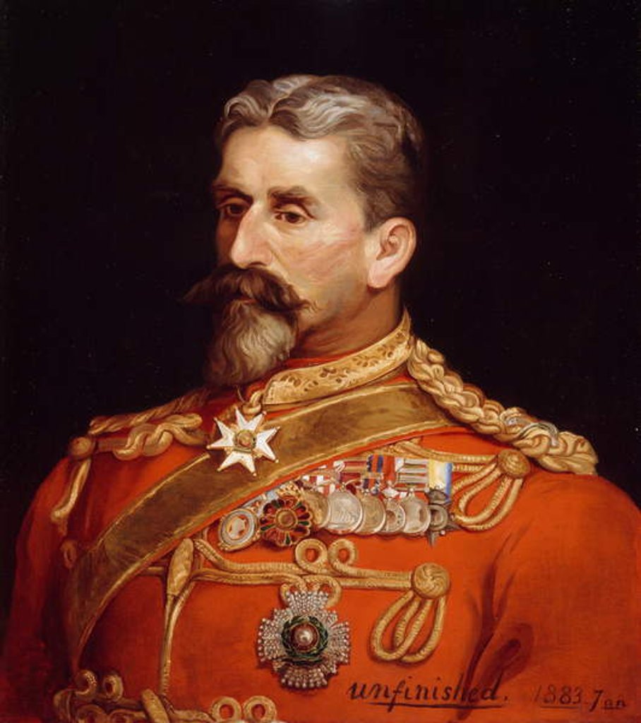 Detail of Major General Sir Charles Metcalfe MacGregor KCB CSI CIE as Quartermaster General India, 1883 by Michael Ciardiello
