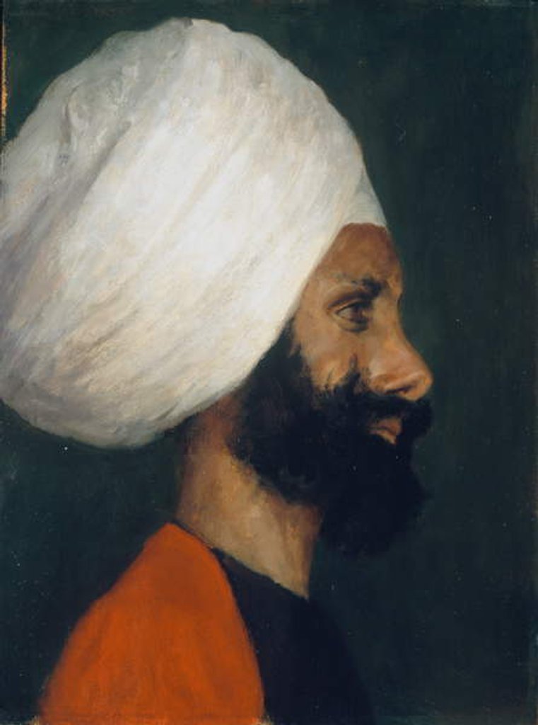 Detail of Chet Singh, a chaprassee of Field Marshal Lord Roberts, c.1890 by Lady Aileen Roberts
