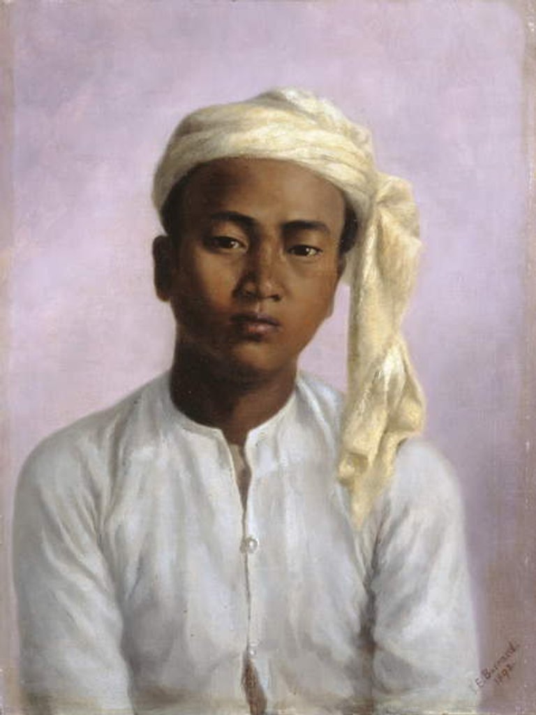 Detail of Maung Pe, a chaprassee in the Triangulation Survey Party, 1892 by Gertrude Ellen Burrard