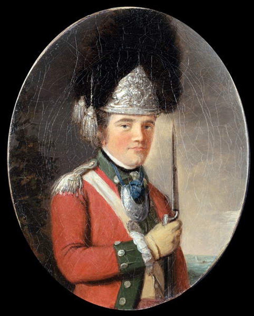 Detail of An Officer of the Grenadier Company, 63rd Regiment of Foot, c.1775 by English School