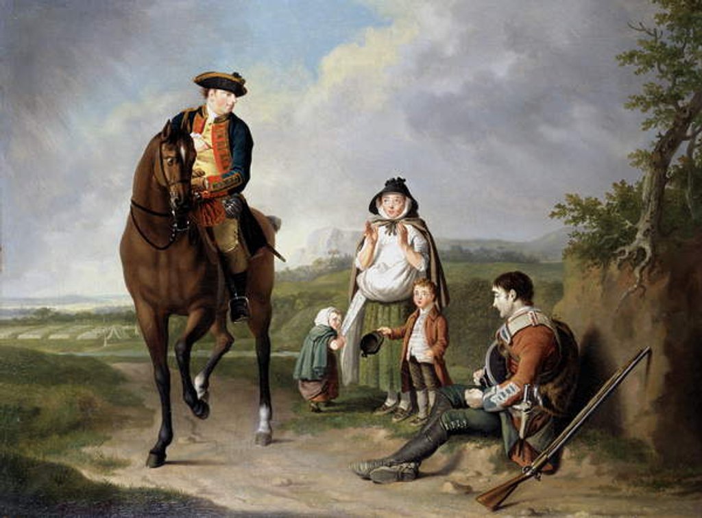 Detail of Marquess of Granby relieving a sick soldier, c.1765 by Edward Penny
