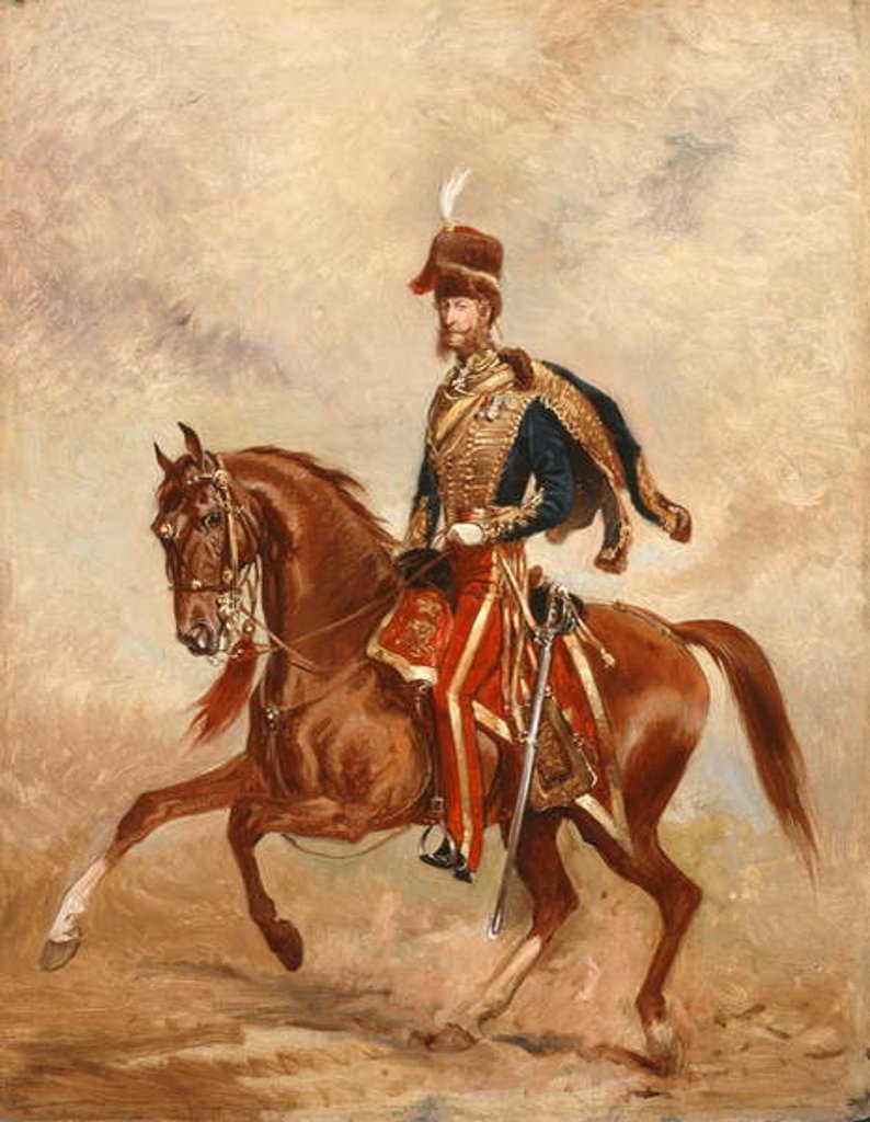 Detail of Lieutenant Colonel James Thomas Brudenell 7th Earl of Cardigan, c.1854 by Alfred de Prades