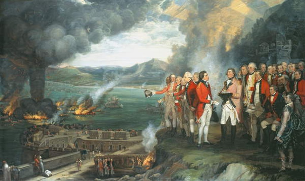 Detail of General Eliott and his officers observing the destruction of the Floating batteries, Gibraltar, 14th September 1782, 1784 by George Carter