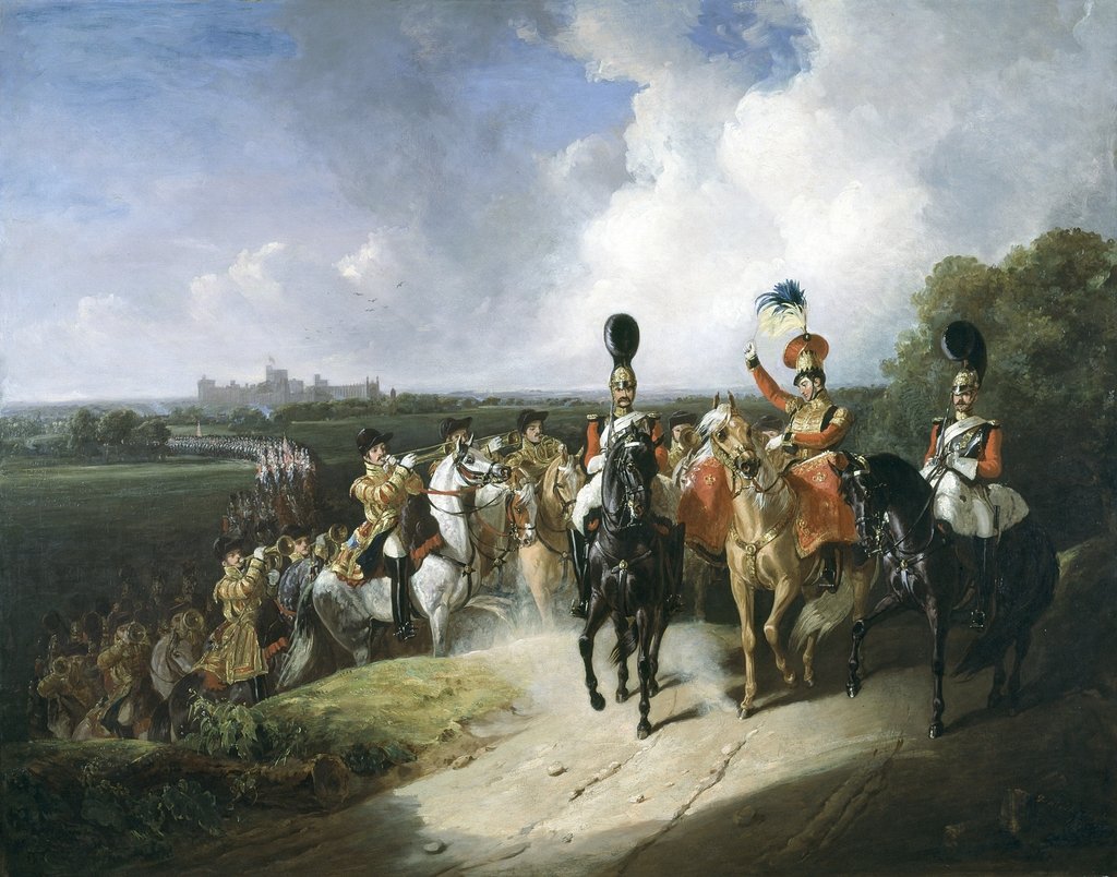 Detail of Band of the second regiment of Life Guards leaving Windsor, 1830 by John Frederick Tayler