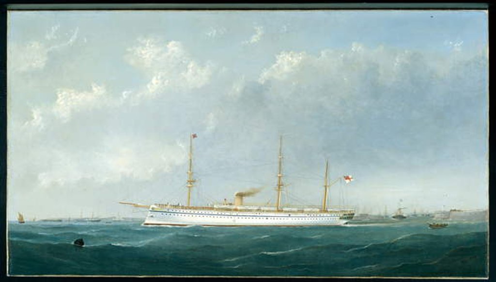 Detail of The Troopship 'Euphrates' leaving harbour, c.1870 by George Mears