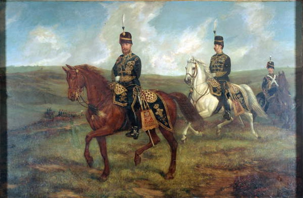 Detail of The Prince of Wales with Lieutenant Colonel Valentine Baker reviewing the 10th Hussars, Aldershot, 8th September 1871, c.1871 by Francis Grant
