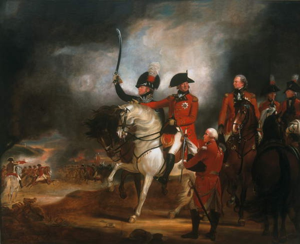 Detail of King George III and the Prince of Wales Reviewing the 3rd Regiment of the Dragoon Guards and the 10th Light Dragoons, c.1797 by William Beechey