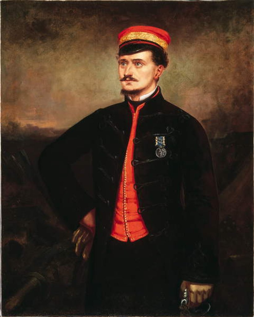Detail of Lieutenant Thomas Murphy in the undress uniform of the Turkish Contingent, Crimea, 1857 by English School